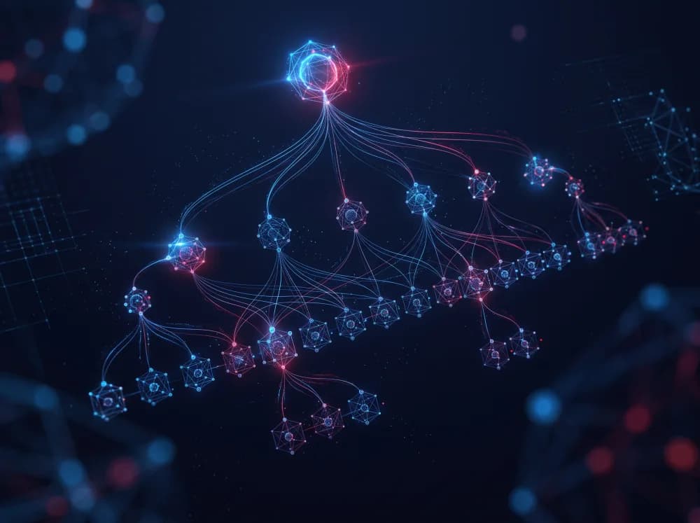 Abstract diagram of a website structure branching into page nodes