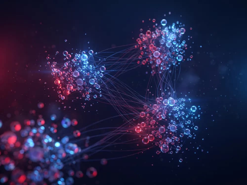 Abstract concept of keywords grouped into semantic clusters