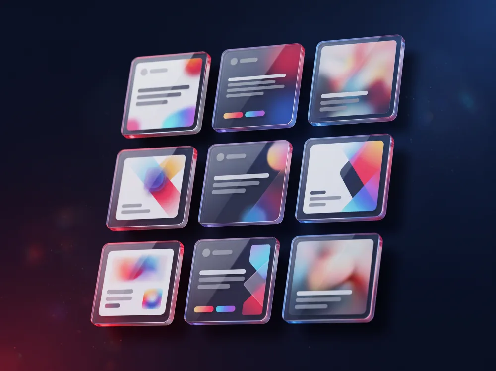 Grid of social media post templates arranged as a content calendar