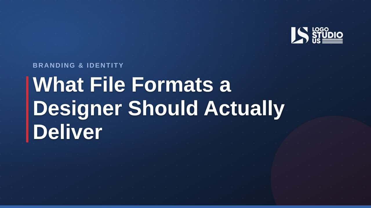 Checklist of logo file formats laid out as a grid of labelled cards